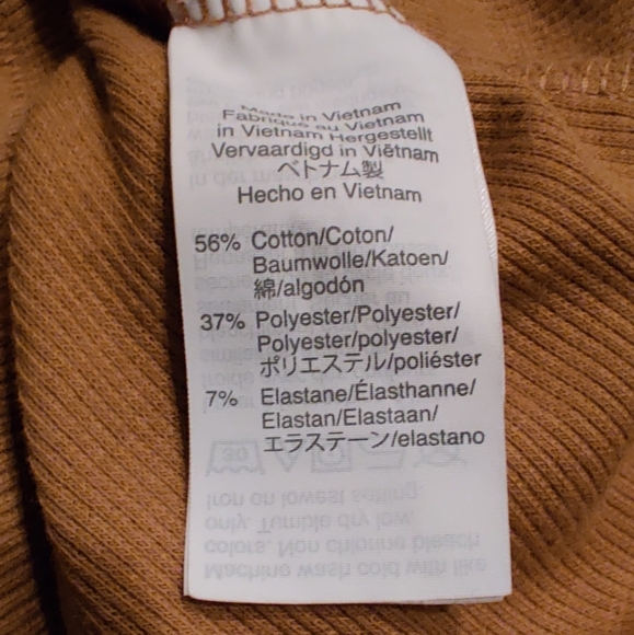 Madewell Fine Ribbed Long Sleeve Henley Tee Medium in Toffee - Picture 7 of 7